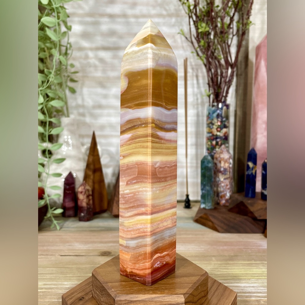1160 High Grade Ocean Jasper Crystal Tower - Large 7-1/4 Inches Tall - Picture 9 of 12